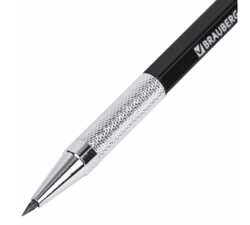 Карандаш механический цанговый 2 мм, HB, BRAUBERG "METALLIC X-20", металлические детали, 181976 Карандаш механический цанговый 2 мм, HB, BRAUBERG "METALLIC X-20", металлические детали, 181976