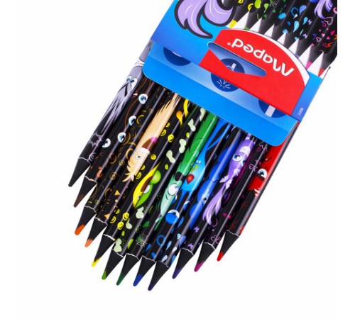 Карандаши цветные MAPED "COLOR PEP'S Black Monster", 12 цветов, трехгранные, 862612 Карандаши цветные MAPED "COLOR PEP'S Black Monster", 12 цветов, трехгранные, 862612