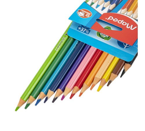 Карандаши цветные MAPED "COLOR PEP'S Strong", 12 цветов, трехгранные, грифель 3,2 мм, 862712 Карандаши цветные MAPED "COLOR PEP'S Strong", 12 цветов, трехгранные, грифель 3,2 мм, 862712
