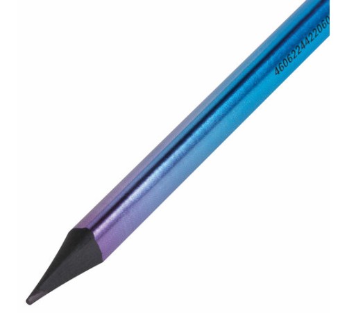 Карандаш чернографитный с ластиком BRAUBERG "GRADE Metallic", 1 шт., HB, трехгранный, 182000 Карандаш чернографитный с ластиком BRAUBERG "GRADE Metallic", 1 шт., HB, трехгранный, 182000