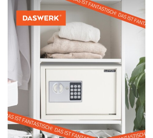 Сейф мебельный DASWERK (ДАСВЕРК) SC-250EL (250х350х250 мм), электронный замок, бежевый, 291345