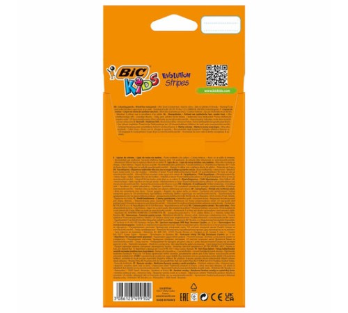 Карандаши цветные BIC "Evolution Stripes", 12 цветов, шестигранные, грифель 9505221 Карандаши цветные BIC "Evolution Stripes", 12 цветов, шестигранные, грифель 9505221