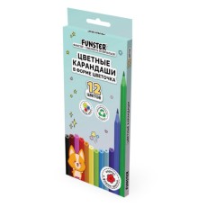 Карандаши цветные FUNSTER (ФАНСТЕР), 12 цветов, фигурный корпус в форме цветочка, 182069