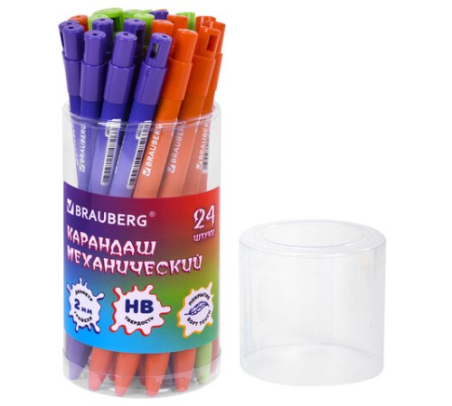 Карандаш механический цанговый 2 мм, с принтом кросс-серия МОНСТРИКИ, BRAUBERG, HB, встроенная точилка, корпус ассорти, 182111 Карандаш механический цанговый 2 мм, с принтом кросс-серия МОНСТРИКИ, BRAUBERG, HB, встроенная точилка, корпус ассорти, 182111