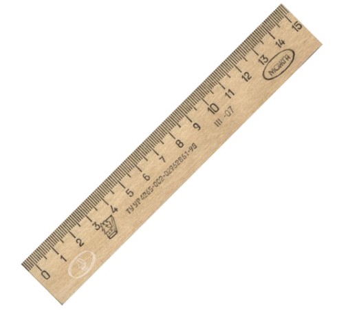 Линейка деревянная 15 см, ЛП-150, МОЖГА, С03