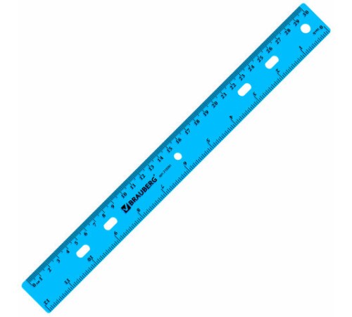 Линейка пластиковая 30 см, BRAUBERG "Crystal", тонированная, ассорти, 210291 Линейка пластиковая 30 см, BRAUBERG "Crystal", тонированная, ассорти, 210291