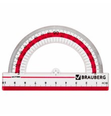 Транспортир 10 см, 180 градусов, пластиковый, BRAUBERG 