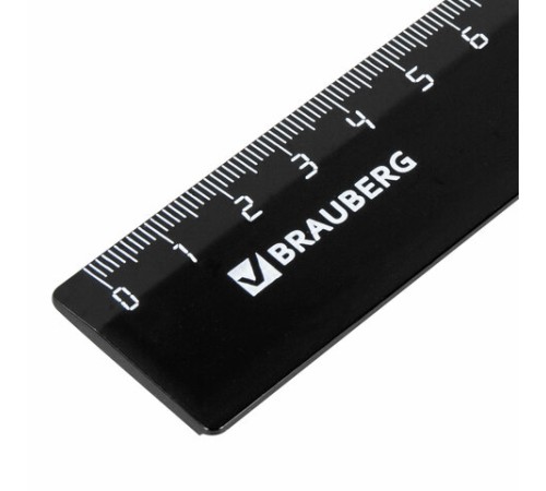 Линейка пластик 30 см, BRAUBERG, черная, 210612 Линейка пластик 30 см, BRAUBERG, черная, 210612