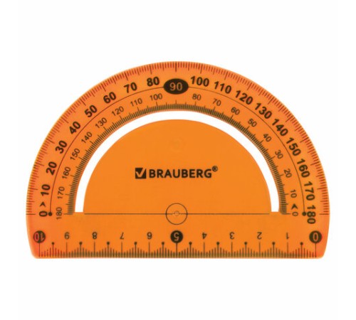 Транспортир 10 см гибкий BRAUBERG "FLEX", пластиковый, 180 градусов, ассорти, европодвес, 210676 Транспортир 10 см гибкий BRAUBERG "FLEX", пластиковый, 180 градусов, ассорти, европодвес, 210676