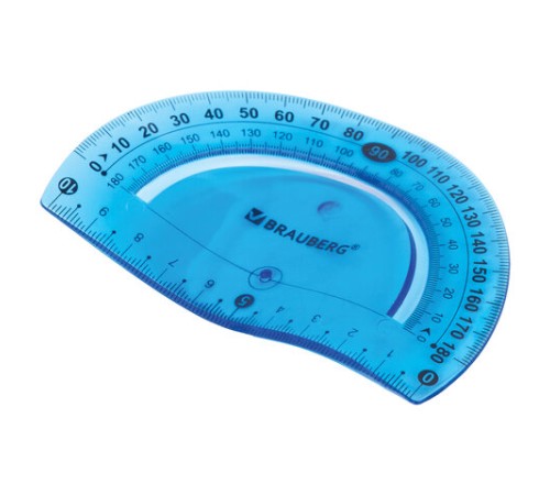 Транспортир 10 см гибкий BRAUBERG "FLEX", пластиковый, 180 градусов, ассорти, европодвес, 210676 Транспортир 10 см гибкий BRAUBERG "FLEX", пластиковый, 180 градусов, ассорти, европодвес, 210676
