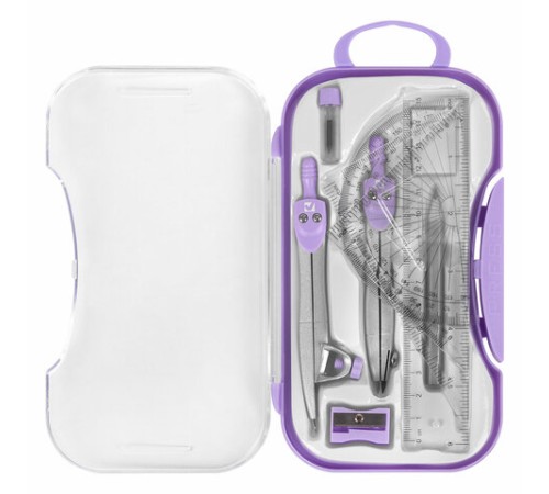 Готовальня BRAUBERG SCHOOL KIT, 11 предметов, циркуль 115 мм, циркуль 125 мм, чертежные принадлежности, лавандовый цвет, 210714 Готовальня BRAUBERG SCHOOL KIT, 11 предметов, циркуль 115 мм, циркуль 125 мм, чертежные принадлежности, лавандовый цвет, 210714
