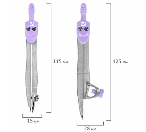 Готовальня BRAUBERG SCHOOL KIT, 11 предметов, циркуль 115 мм, циркуль 125 мм, чертежные принадлежности, лавандовый цвет, 210714 Готовальня BRAUBERG SCHOOL KIT, 11 предметов, циркуль 115 мм, циркуль 125 мм, чертежные принадлежности, лавандовый цвет, 210714