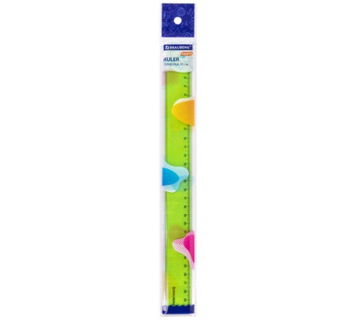 Линейка пластиковая 30 см BRAUBERG "FRUITY", тонированная, ассорти, 210767 Линейка пластиковая 30 см BRAUBERG "FRUITY", тонированная, ассорти, 210767
