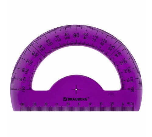 Транспортир 10 см BRAUBERG "FRUITY", 180 градусов, пластик, тонированный, ассорти, 210768 Транспортир 10 см BRAUBERG "FRUITY", 180 градусов, пластик, тонированный, ассорти, 210768