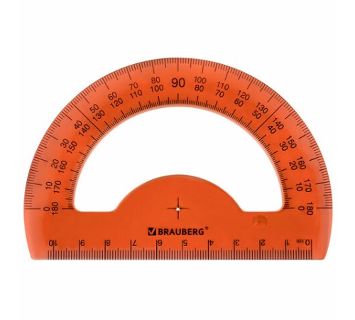 Транспортир 10 см BRAUBERG "FRUITY", 180 градусов, пластик, тонированный, ассорти, 210768 Транспортир 10 см BRAUBERG "FRUITY", 180 градусов, пластик, тонированный, ассорти, 210768