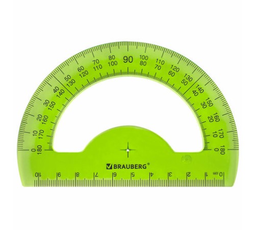 Транспортир 10 см BRAUBERG "FRUITY", 180 градусов, пластик, тонированный, ассорти, 210768 Транспортир 10 см BRAUBERG "FRUITY", 180 градусов, пластик, тонированный, ассорти, 210768