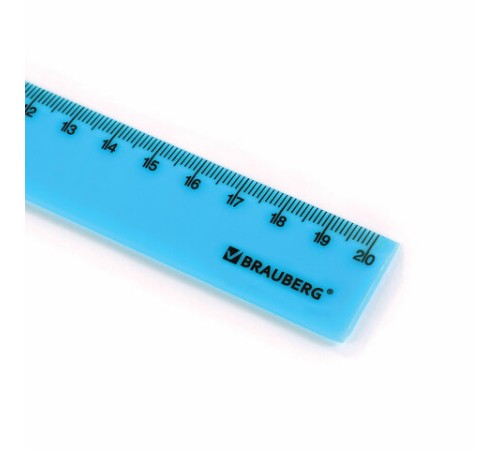 Линейка пластиковая 20 см, BRAUBERG "NEON", ассорти, пакет, 210773 Линейка пластиковая 20 см, BRAUBERG "NEON", ассорти, пакет, 210773
