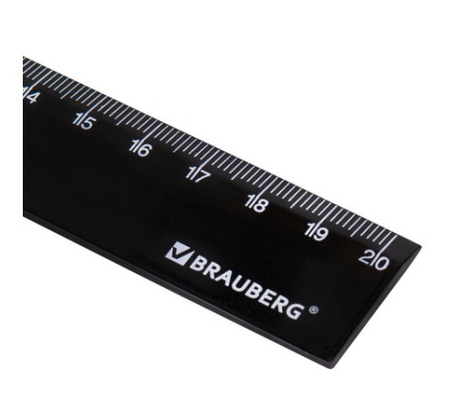 Линейка пластиковая 20 см, BRAUBERG, черная, пакет, 210775 Линейка пластиковая 20 см, BRAUBERG, черная, пакет, 210775