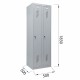 Шкаф металлический для одежды BRABIX "LK 21-50", 2 секции, 1830х500х500 мм, 29 кг, 291379