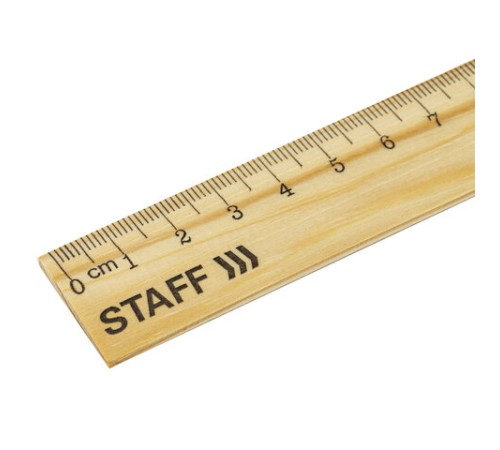 Линейка деревянная 15 см, STAFF, канадская сосна, 210797