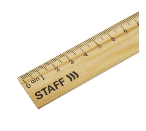 Линейка деревянная 20 см, STAFF, канадская сосна, 210798