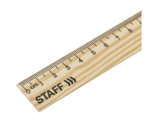 Линейка деревянная 25 см, STAFF, канадская сосна, 210799