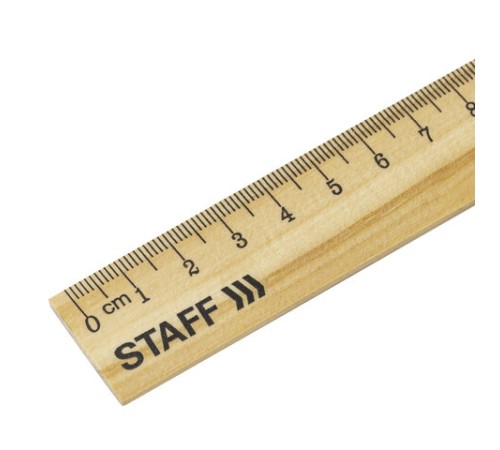Линейка деревянная 30 см, STAFF, канадская сосна, 210800