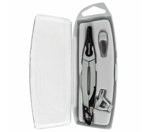 Готовальня BRAUBERG ULTRA, 4 предмета: циркуль 135 мм, запасные грифели, насадка, графитовый цвет, 210821 Готовальня BRAUBERG ULTRA, 4 предмета: циркуль 135 мм, запасные грифели, насадка, графитовый цвет, 210821
