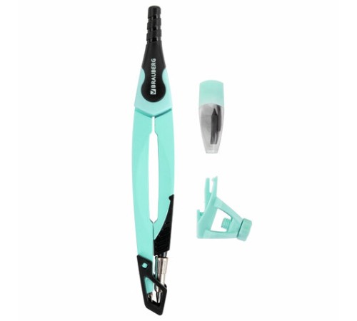 Готовальня BRAUBERG ULTRA, 4 предмета: циркуль 135 мм, запасной грифель, насадка, мятный цвет, 210824 Готовальня BRAUBERG ULTRA, 4 предмета: циркуль 135 мм, запасной грифель, насадка, мятный цвет, 210824