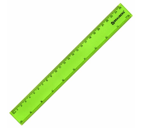 Линейка пластиковая 25 см, BRAUBERG, прозрачная, неоновая, ассорти, 210835 Линейка пластиковая 25 см, BRAUBERG, прозрачная, неоновая, ассорти, 210835