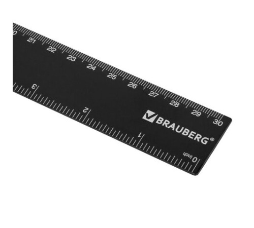 Линейка пластиковая 30 см, BRAUBERG, черная, 210837 Линейка пластиковая 30 см, BRAUBERG, черная, 210837