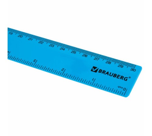 Линейка пластиковая 30 см, BRAUBERG, неоновая, ассорти, 210839 Линейка пластиковая 30 см, BRAUBERG, неоновая, ассорти, 210839