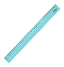 Линейка пластиковая 30 см, ПИФАГОР, прозрачная, тонированная, 210841