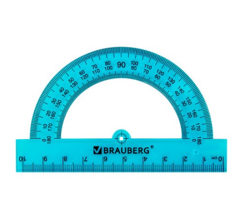 Транспортир пластиковый 10 см, 180 градусов, BRAUBERG, прозрачный, неоновый, ассорти, 210847 Транспортир пластиковый 10 см, 180 градусов, BRAUBERG, прозрачный, неоновый, ассорти, 210847