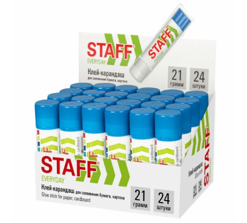 Клей-карандаш STAFF "EVERYDAY", 21 г, 220375 Клей-карандаш STAFF "EVERYDAY", 21 г, 220375