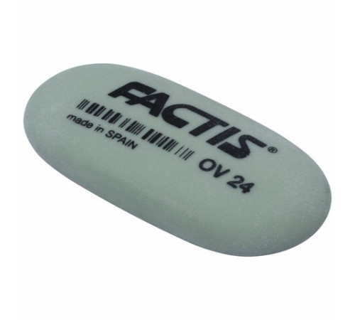 Ластик FACTIS OV 24 (Испания), 49х24х9 мм, цвет ассорти, овальный, мягкий, CMFOV24