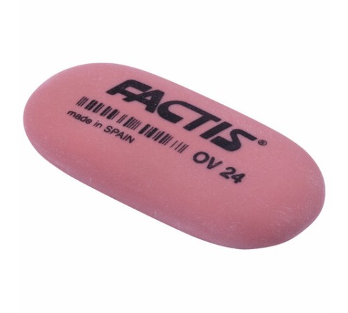 Ластик FACTIS OV 24 (Испания), 49х24х9 мм, цвет ассорти, овальный, мягкий, CMFOV24
