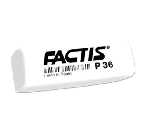 Ластик FACTIS P 36 (Испания), 56х20х9 мм, белый, прямоугольный, скошенные края, CPFP36B