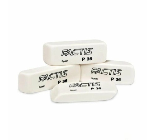 Ластик FACTIS P 36 (Испания), 56х20х9 мм, белый, прямоугольный, скошенные края, CPFP36B