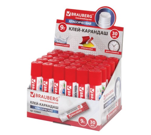 Клей-карандаш BRAUBERG, 9 г, 220869 Клей-карандаш BRAUBERG, 9 г, 220869