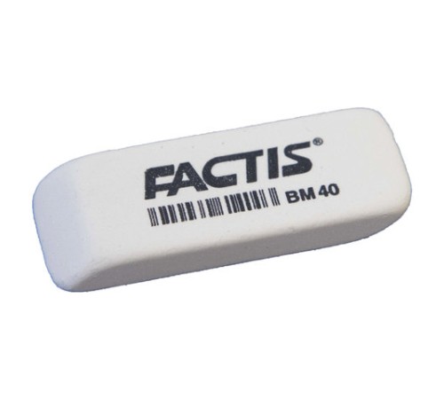 Ластик FACTIS BM 40 (Испания), 52х20х7 мм, белый, прямоугольный, скошенные края, CNFBM40