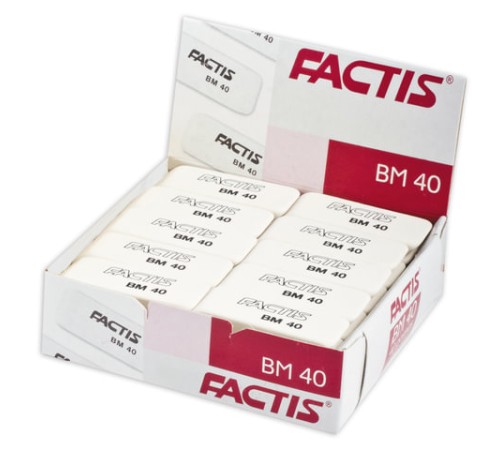 Ластик FACTIS BM 40 (Испания), 52х20х7 мм, белый, прямоугольный, скошенные края, CNFBM40