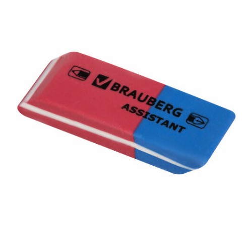 Ластик BRAUBERG "Assistant 80", 41х14х8 мм, красно-синий, прямоугольный, скошенные края, 221034 Ластик BRAUBERG "Assistant 80", 41х14х8 мм, красно-синий, прямоугольный, скошенные края, 221034