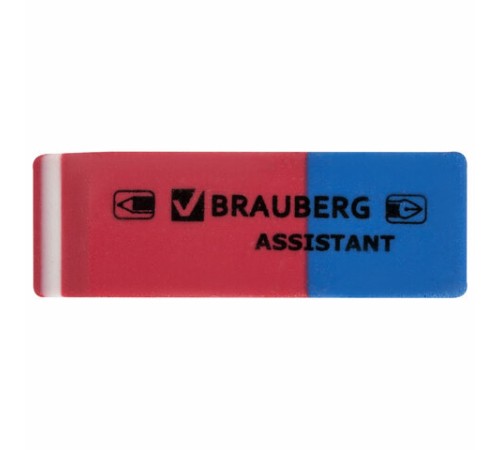 Ластик BRAUBERG "Assistant 80", 41х14х8 мм, красно-синий, прямоугольный, скошенные края, 221034 Ластик BRAUBERG "Assistant 80", 41х14х8 мм, красно-синий, прямоугольный, скошенные края, 221034