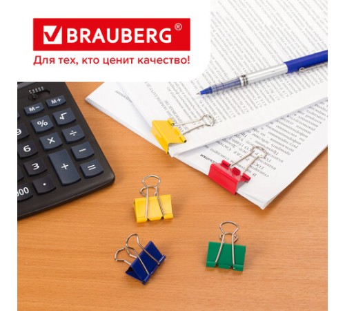 Зажимы для бумаг BRAUBERG, КОМПЛЕКТ 24 шт., 32 мм, на 140 листов, цветные, в пластиковом цилиндре, 221129 Зажимы для бумаг BRAUBERG, КОМПЛЕКТ 24 шт., 32 мм, на 140 листов, цветные, в пластиковом цилиндре, 221129