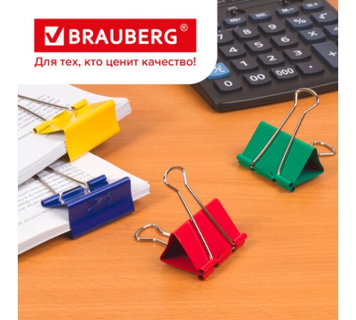 Зажимы для бумаг BRAUBERG, КОМПЛЕКТ 12 шт., 51 мм, на 230 листов, цветные, в пластиковом цилиндре, 221131 Зажимы для бумаг BRAUBERG, КОМПЛЕКТ 12 шт., 51 мм, на 230 листов, цветные, в пластиковом цилиндре, 221131