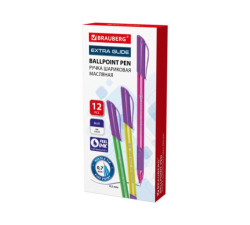 Ручка шариковая масляная с грипом BRAUBERG 