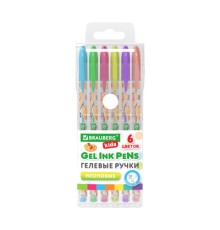 Ручки гелевые НЕОНОВЫЕ BRAUBERG KIDS 