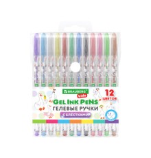 Ручки гелевые С БЛЕСТКАМИ BRAUBERG KIDS 