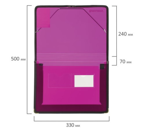 Папка на резинках BRAUBERG, широкая, А4, 330х240 мм, ассорти, до 500 листов, 0,6 мм, 221368